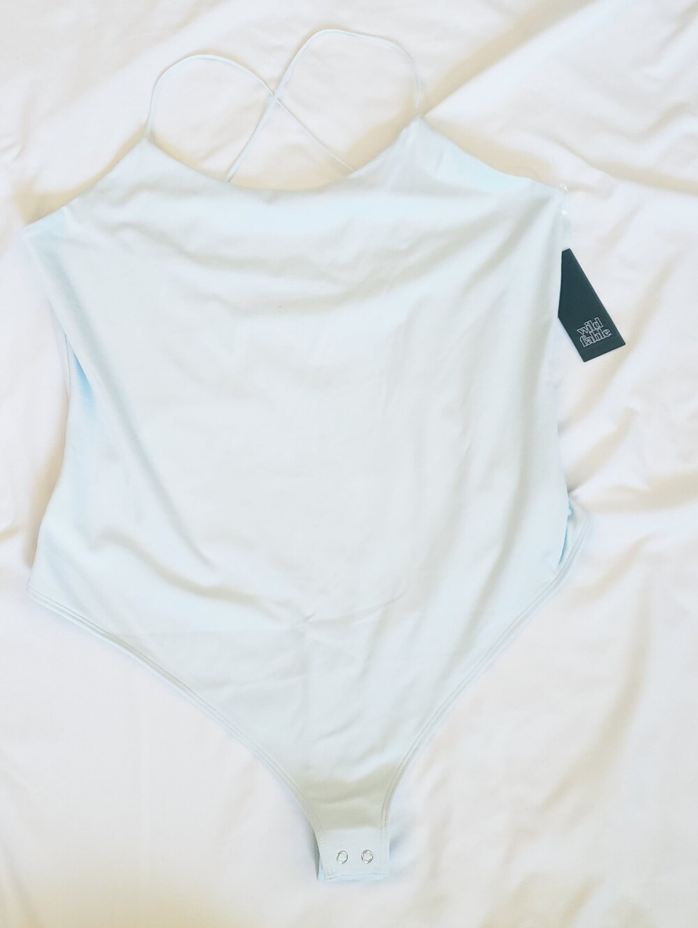 Light Blue Womens Large Strappy Bodysuit